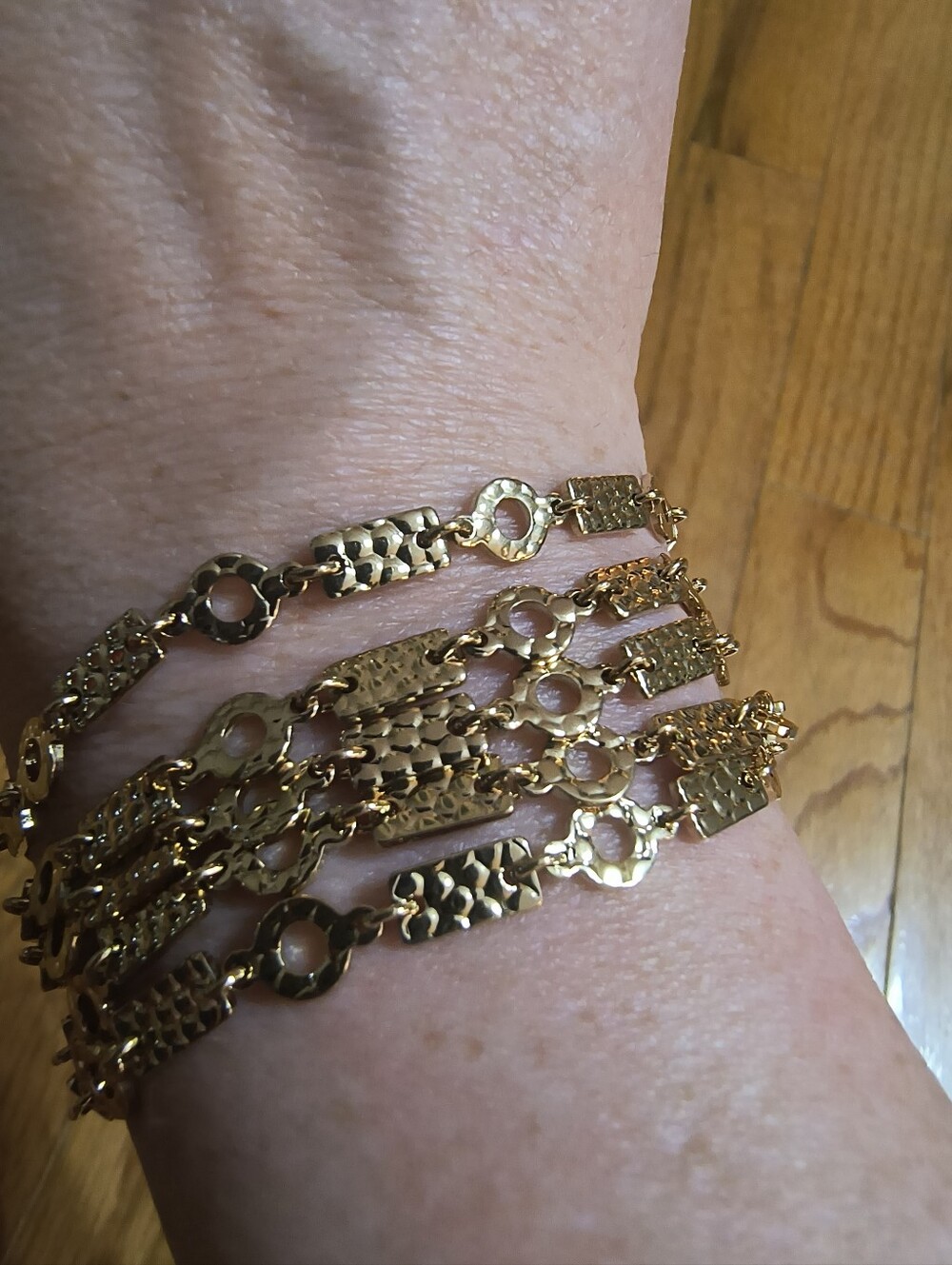 Vintage Napier Bracelet, Gold Toned, Beveled